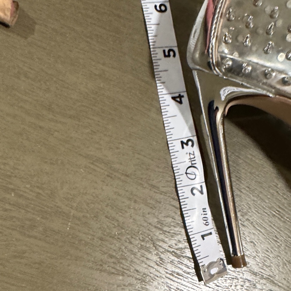 Steve Madden Transparent Silver Studded Heels - Picture 7 of 7